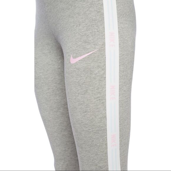 NIKE Ultra Femme Grey And Pink Swoosh Logo Striped Leggings Size S - Picture 4 of 8